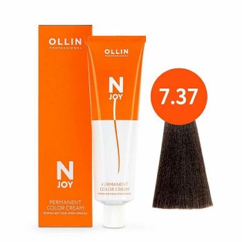 Перманентная крем-краска для волос OLLIN N-JOY 7.37 русый золотисто-коричневый 100мл